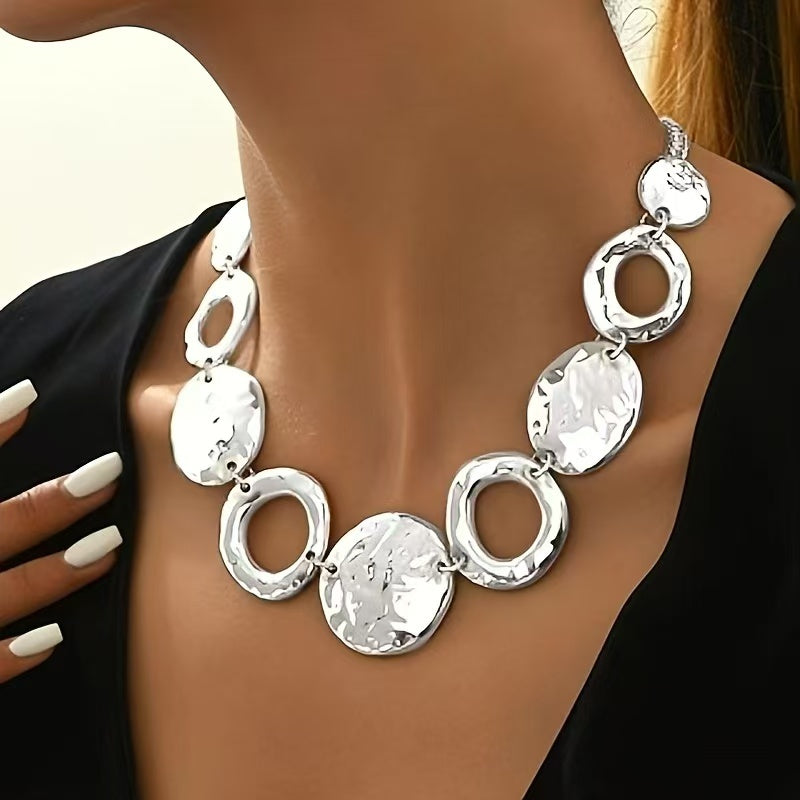 Luxury Silver Geometric Pendant Necklace - Handmade Modern Jewelry