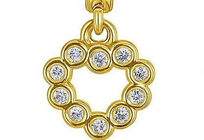 14K Yellow Gold Petite Diamond Heart Earrings
