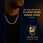 18k Yellow Gold Cuban Link Chain for men — 5mm bold Cuban link necklace on display