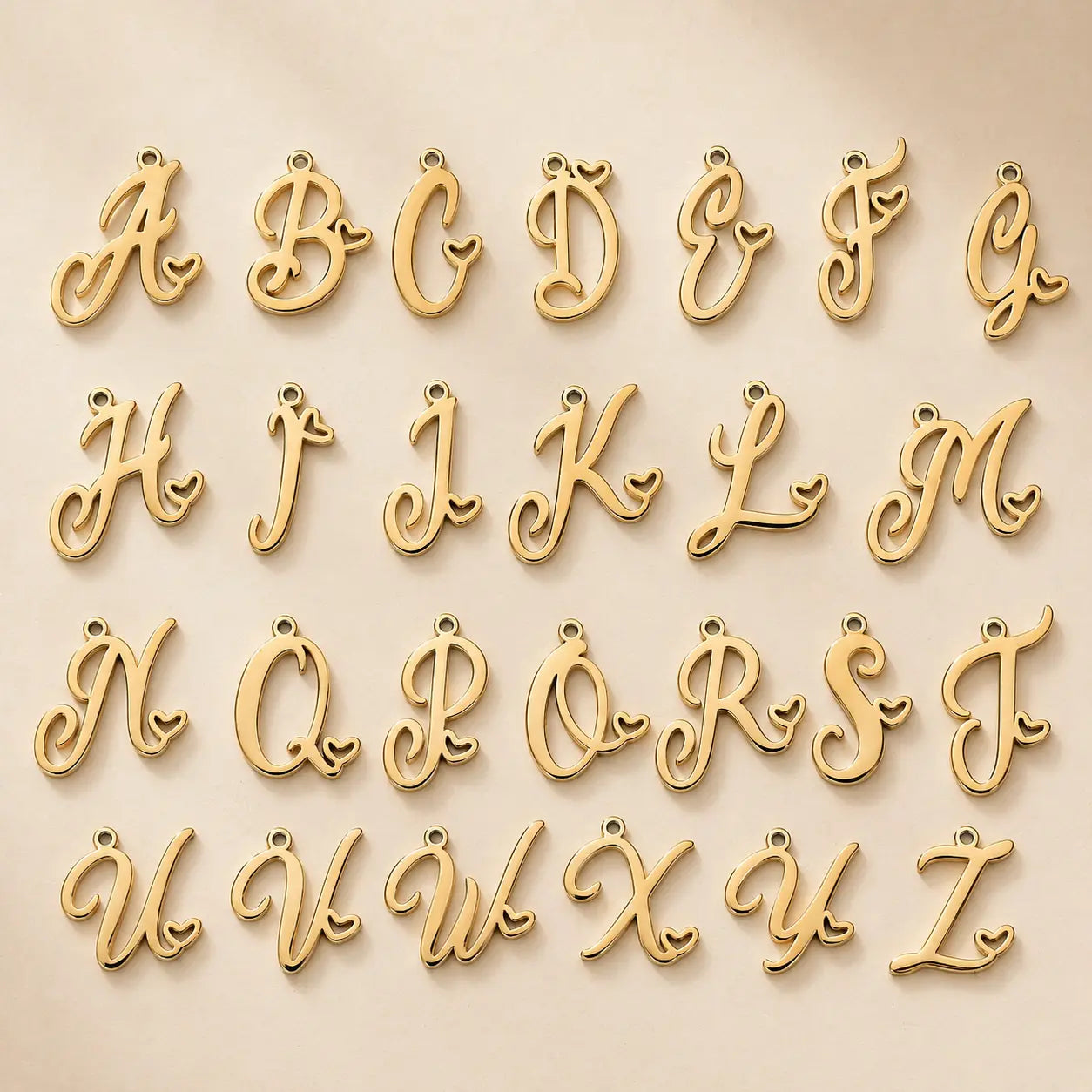 Heart Initial Necklace for Women — 18K Gold Plated, Personalized Letter + Heart Pendant