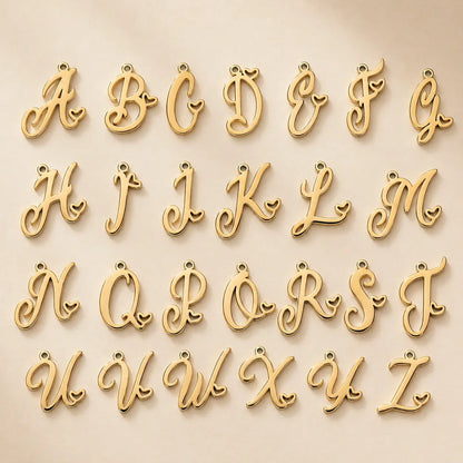 Heart Initial Necklace for Women — 18K Gold Plated, Personalized Letter + Heart Pendant