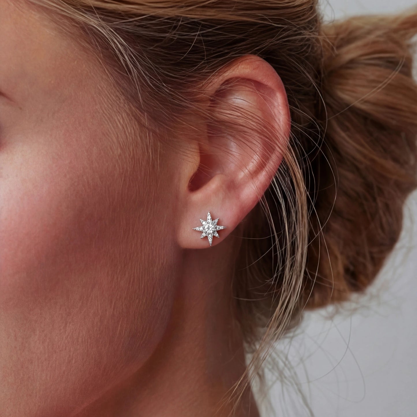 Profile view of earring