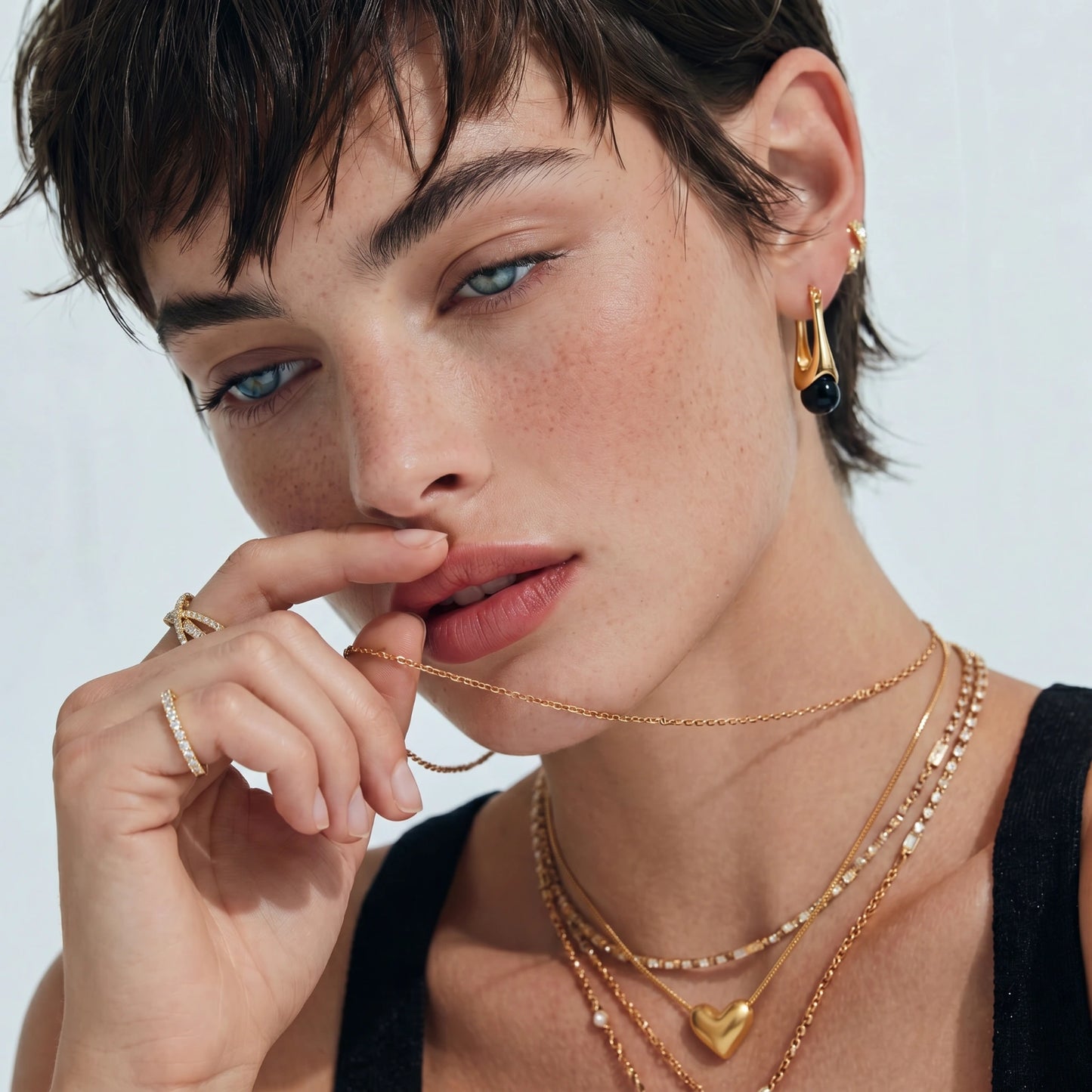 Young lady sporting the stylish earrings
