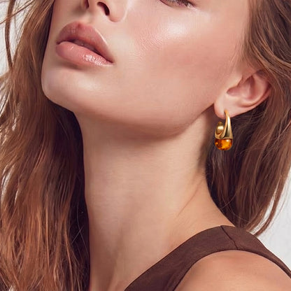 Amber Flow Drop Earrings - Panda Jewelry Store