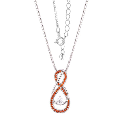 January Birthstone Necklace for Women — Garnet Red Infinity Pendant, 925 Sterling Silver