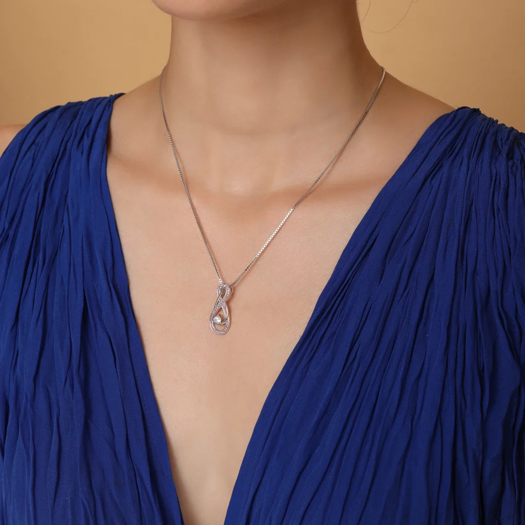 February Birthstone Necklace for Women — Amethyst Purple Infinity Pendant, 925 Sterling Silver