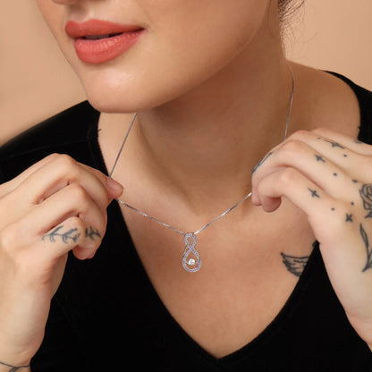 February Birthstone Necklace for Women — Amethyst Purple Infinity Pendant, 925 Sterling Silver