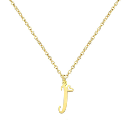 Heart Initial Necklace for Women — 18K Gold Plated, Personalized Letter + Heart Pendant