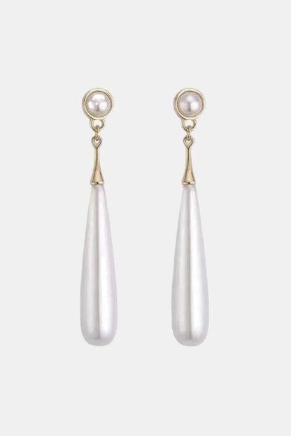 Arhel – Gold Teardrop Faux Pearl Earrings