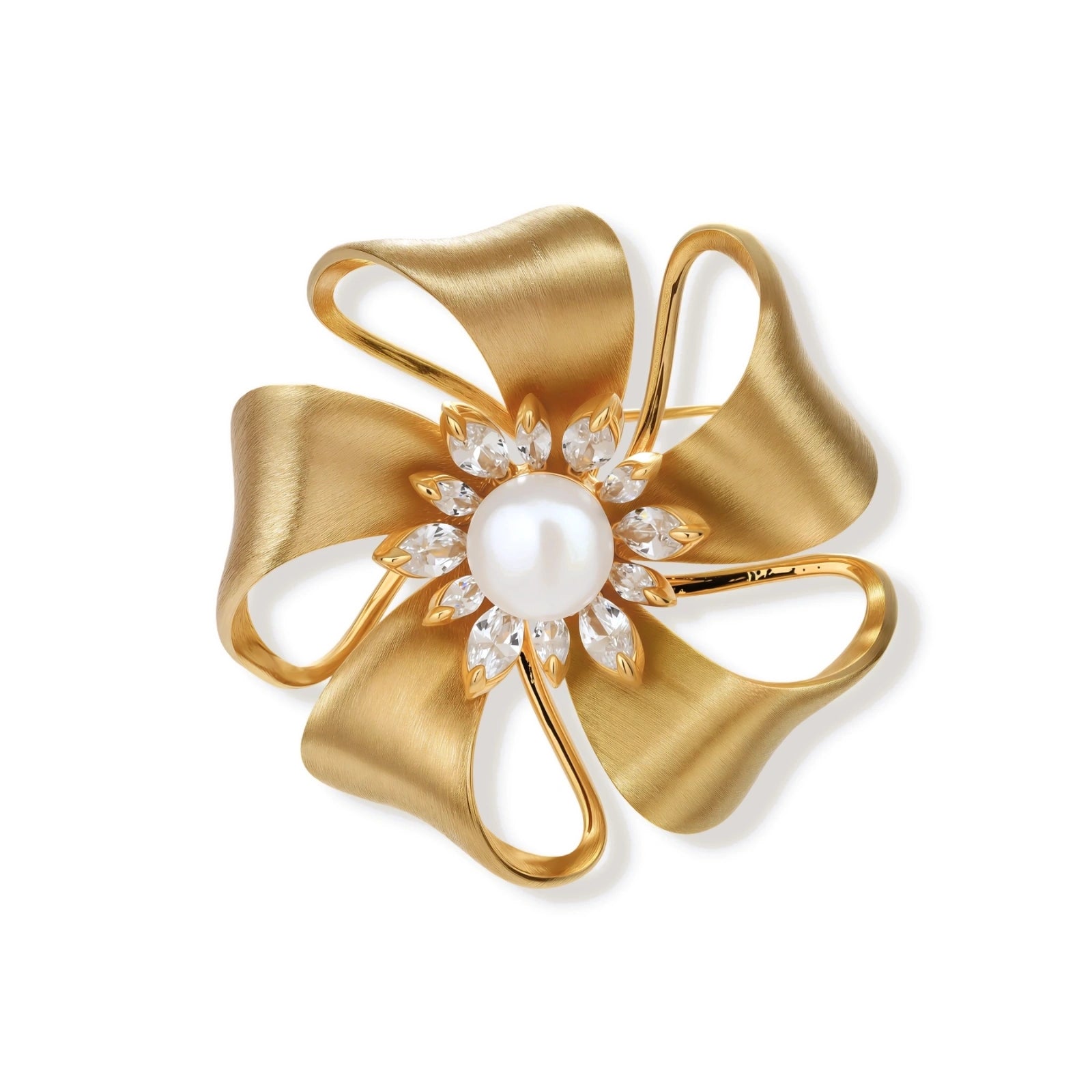 Golden Bow Blossom Brooch