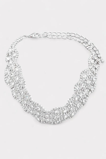 Vintage Rhinestone Chain Choker Necklace