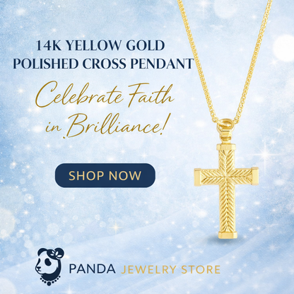 14K Yellow Gold Polished Cross Pendant