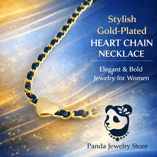 Stylish Gold-Plated Heart Chain Necklace – Elegant & Bold Jewelry for Women