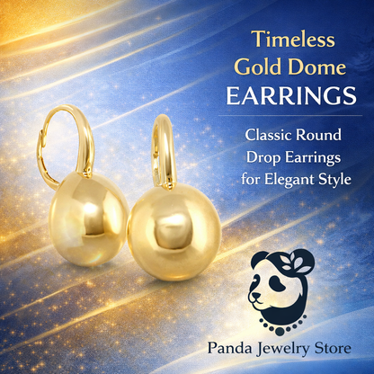 Timeless Gold Dome Earrings – Classic Round Drop Earrings for Elegant Style