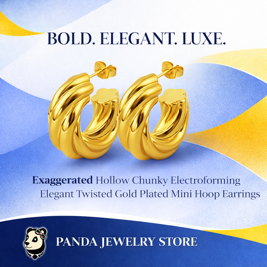 Exaggerated Hollow Chunky Electroforming Elegant Twisted 999 Sterling Silver Statement Jewelry Mini Round Hoop Earrings