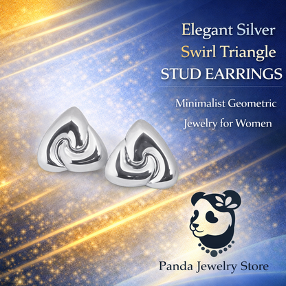 Fine Jewelry Women Electroforming Women Modern Geometry Rotating Triangle S999 Sterling Silver  Chunky Stud Earrings