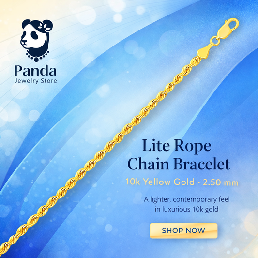 Lite Rope Chain Bracelet in 10k Yellow Gold  (2.50 mm)