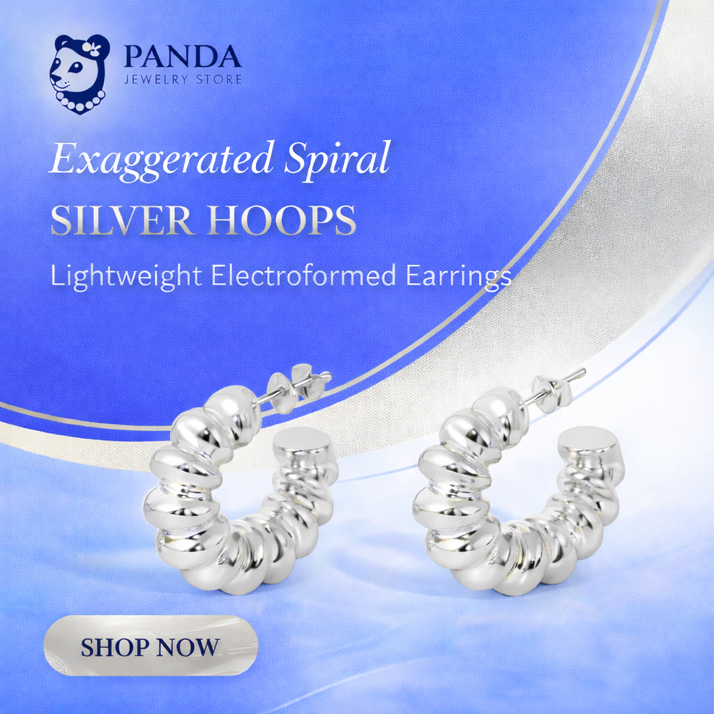 Hollow Chunky Electroforming Earrings Large Light 999 Sterling Silver Exaggerated Jewelry Bold Extra Large Statement Earrings
