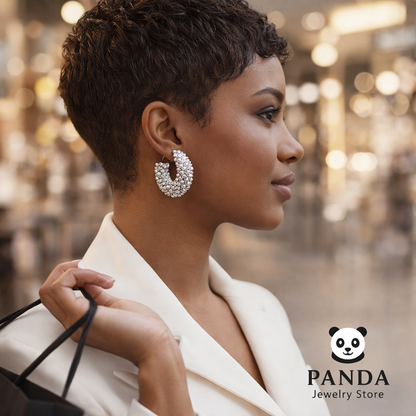 Electroforming Chunky Hollow Large Light Bold Look Exaggerated Jewelry 999 Sterling Silver Round Hoop Statement Earrings (Pre-Sale)