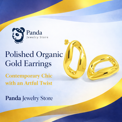 Women Daily Wear Trendy 999 Pure Silver Geometry Huge Hollow Irregular Circle Electroforming Extra Large Stud Earrings