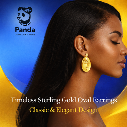 Women Fashion Jewelry Artistic 999 Pure Silver Huge Facial Oval Simple Portrait Electroforming Hollow Statement Earrings