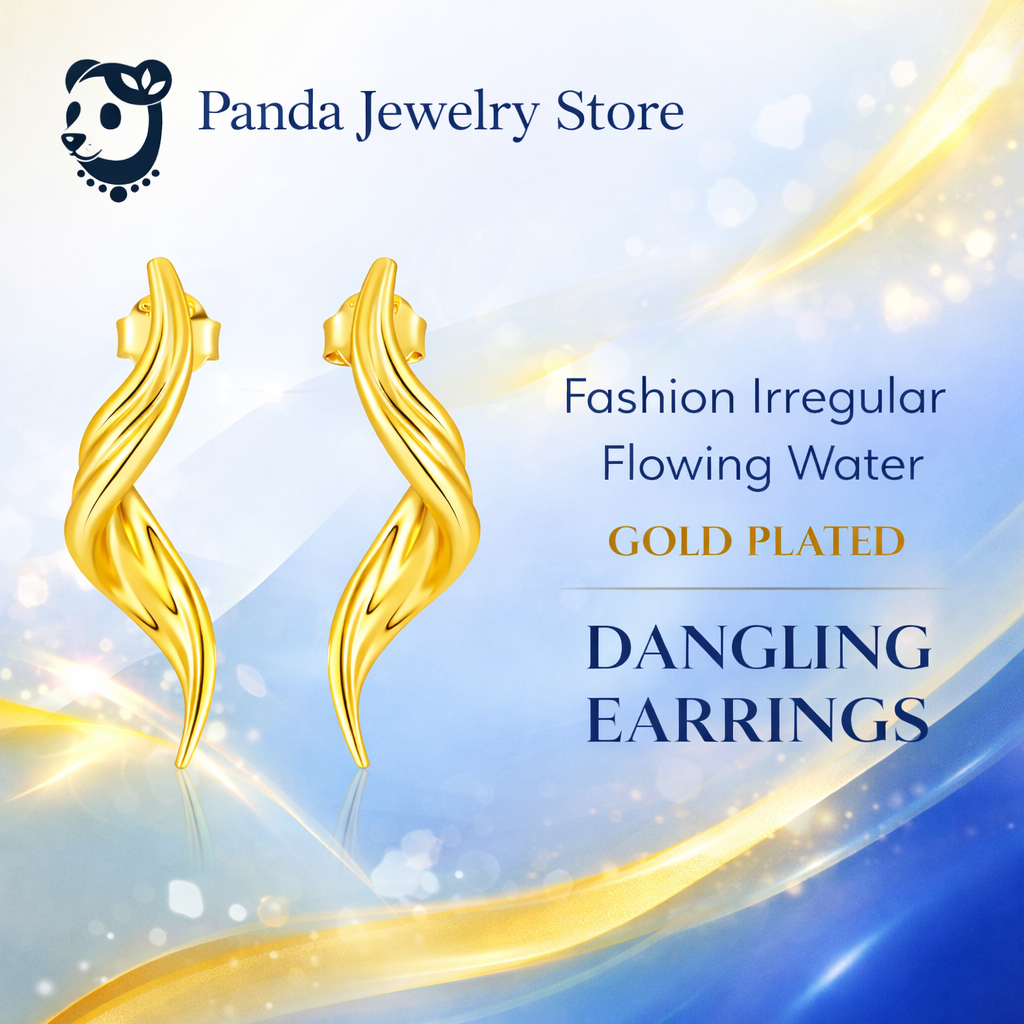 Fashion Irregular Flowing Water 925 Sterling Silver Dangling Earrings