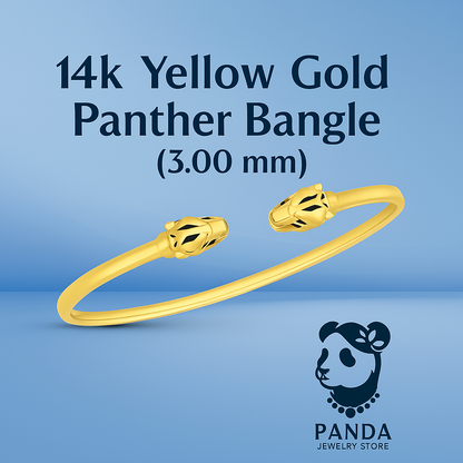 14k Yellow Gold Panther Bangle (3.00 mm)