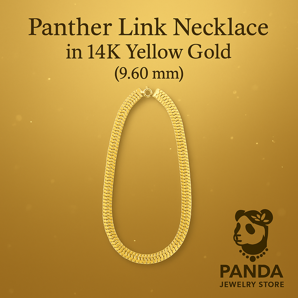 Panther Link Necklace in 14K Yellow Gold (9.60 mm)