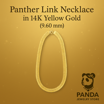 Panther Link Necklace in 14K Yellow Gold (9.60 mm)