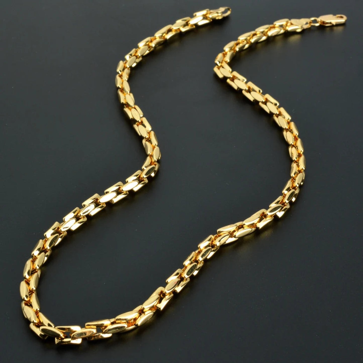 Dubai 18K Gold-Plated Hiphop Link Chain Necklace makes a Statement Classic Trendy Wedding Party Gifts