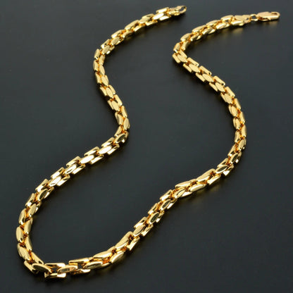 Dubai 18K Gold-Plated Hiphop Link Chain Necklace makes a Statement Classic Trendy Wedding Party Gifts