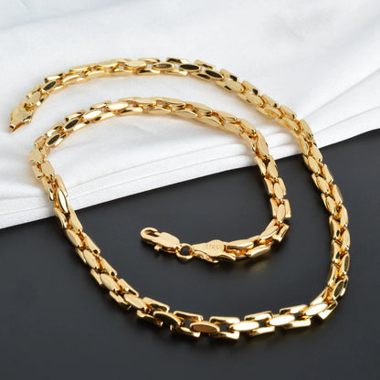 Dubai 18K Gold-Plated Hiphop Link Chain for Men Trendy Wedding Party Gifts