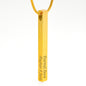 Custom Engraved 4-Sided Stick Necklace_Pendant showing 2-engraved sides.