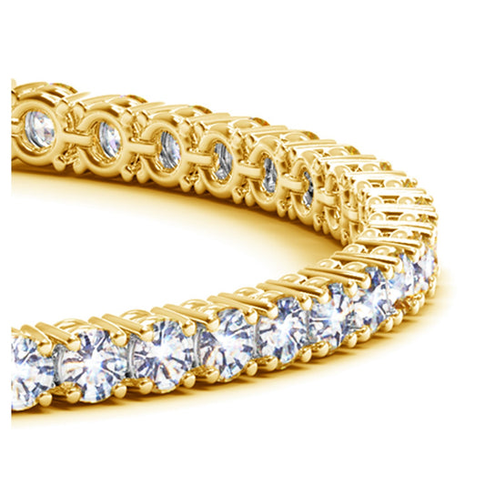 Lab Grown Diamond Tennis Bracelet in 14K Yellow Gold — 10 carat, product view
