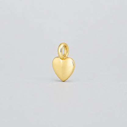 Mini Heart Charm Pendant in 14K Yellow Gold – High Polish Fine Jewelry