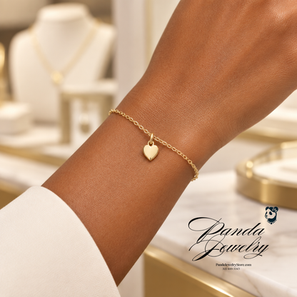 Mini Heart Charm Pendant in 14K Yellow Gold – High Polish Fine Jewelry