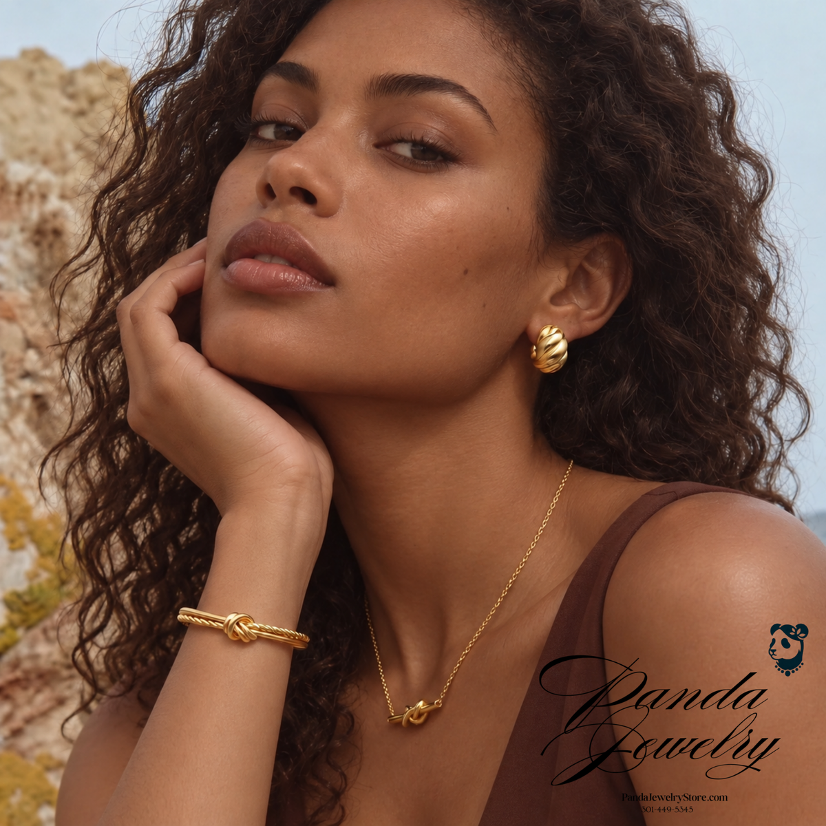 Golden Twist Huggie Hoops