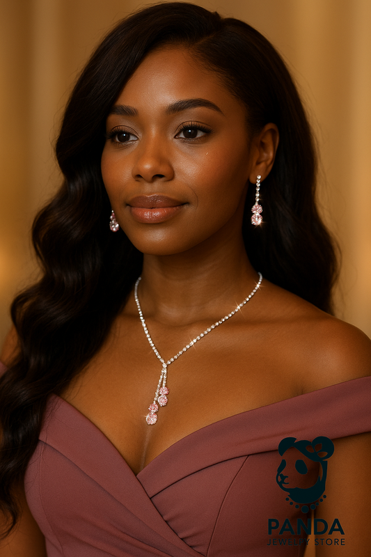 💎Twilight Sparkle Set – Elegant Drop Necklace with Matching Studs
