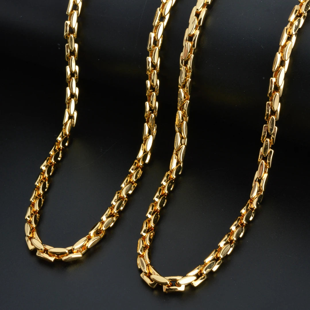 Dubai 18K Gold-Plated Hiphop Link Chain Necklace Trendy for Wedding Party Gifts