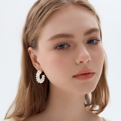 Hollow Chunky Electroforming Earrings Large Light 999 Sterling Silver Exaggerated Jewelry Bold Extra Large Statement Earrings