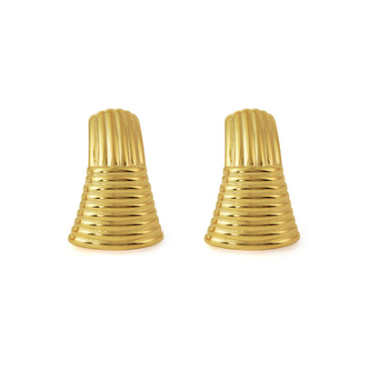 Exaggerated Chunky Electroforming Hollow Large Statement Fashion Jewelry Geometry 999 Sterling Silver Stud Earrings