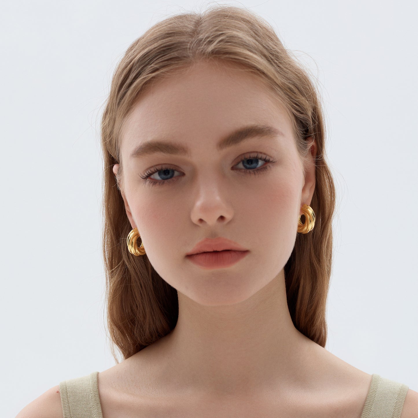 Exaggerated Hollow Chunky Electroforming Elegant Twisted 999 Sterling Silver Statement Jewelry Mini Round Hoop Earrings
