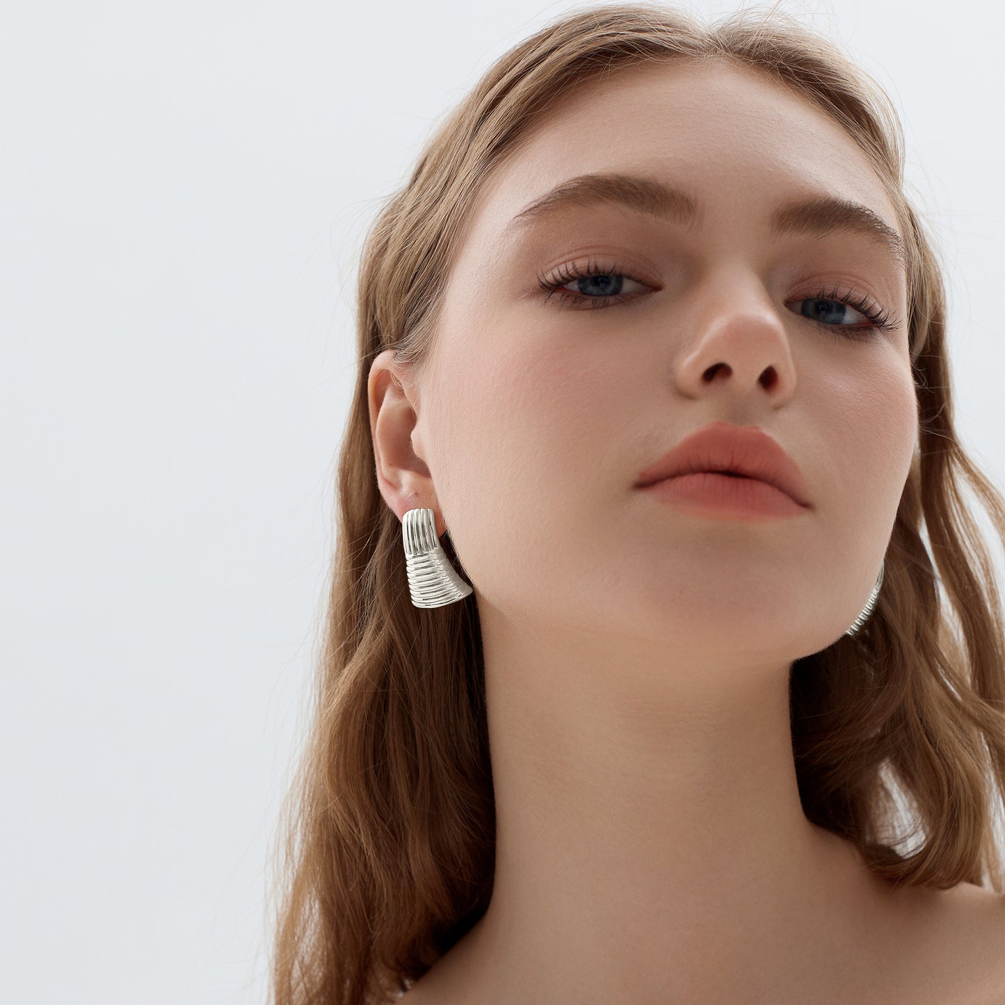 Exaggerated Chunky Electroforming Hollow Large Statement Fashion Jewelry Geometry 999 Sterling Silver Stud Earrings