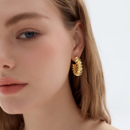 Hollow Chunky Electroforming Earrings Large Light 999 Sterling Silver Exaggerated Jewelry Bold Extra Large Statement Earrings