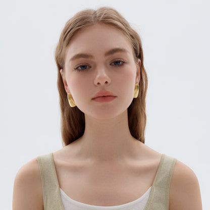 Exaggerated Chunky Electroforming Hollow Large Statement Fashion Jewelry Geometry 999 Sterling Silver Stud Earrings