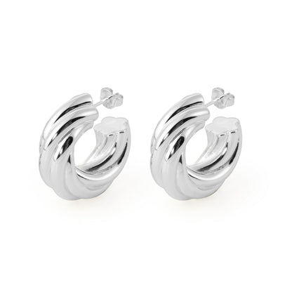 Bold Rope Twist Gold-Plated Hoops – Electroformed Sterling Silver