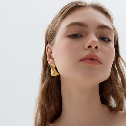 Exaggerated Chunky Electroforming Hollow Large Statement Fashion Jewelry Geometry 999 Sterling Silver Stud Earrings