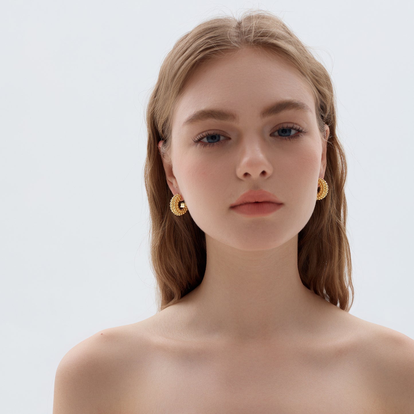 Electroforming Fashion Irregular Strip Pattern Large Light Bold Look Exaggerated Jewelry 999 Sterling Silver Hoop  Earrings