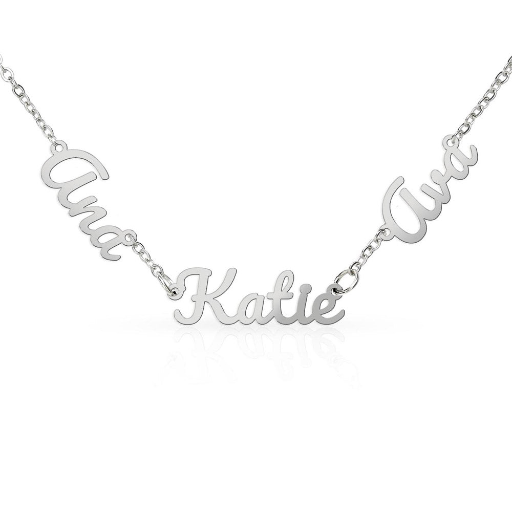 Multiple Name Necklace - Polished stainless steel or 18k yellow gold finish
