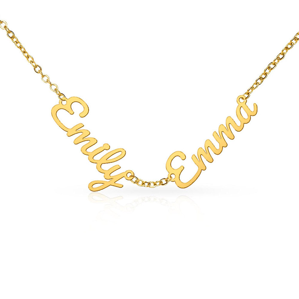 Multiple Name Necklace - Polished stainless steel or 18k yellow gold finish
